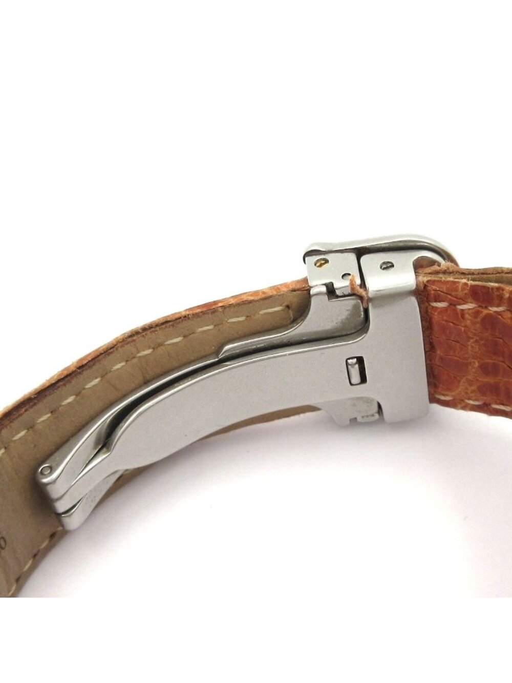 Cartier Watch Pasha C Small Date Boy's SS Tapestry Dial Croco Ivory - Picture 4 of 12